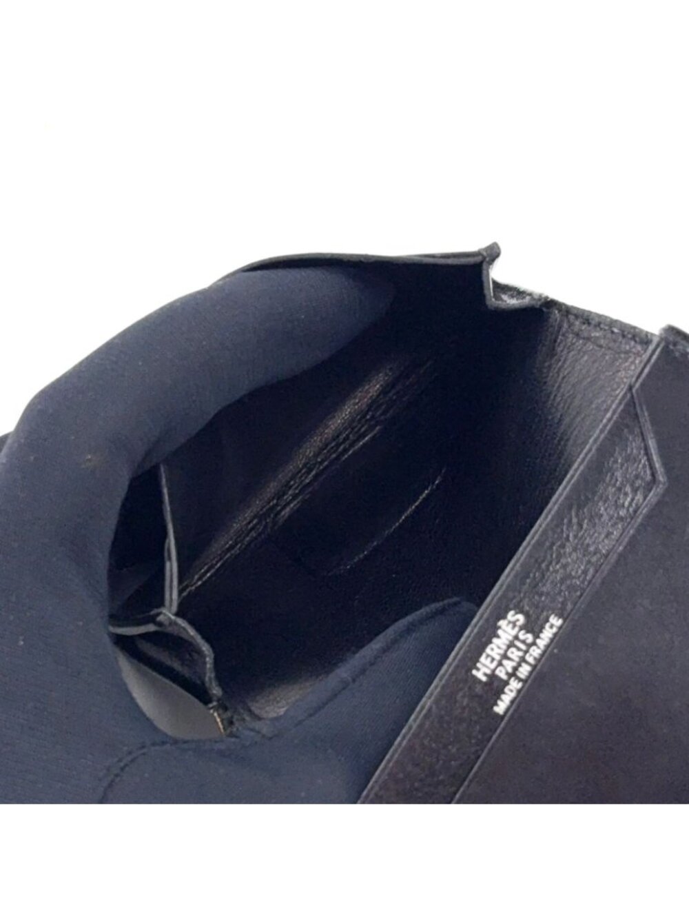 Hermes Bearn Box Calf Black Card Case Silver - Picture 12 of 15